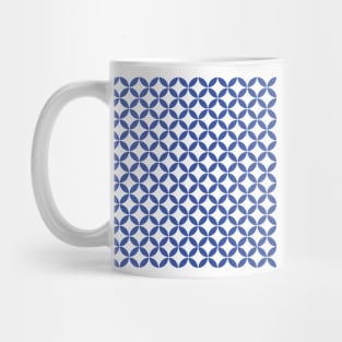 Retro Circles and Diamonds Blue 2 Mug